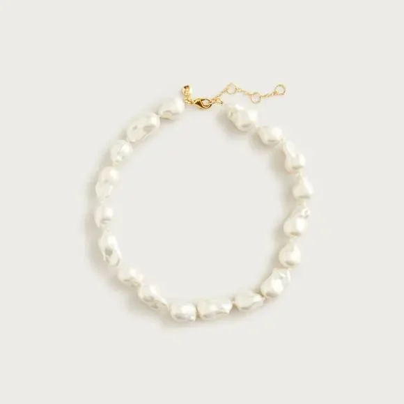 J. CREW Oversized Baroque Pearl Necklace Natural White - Picture 7 of 7